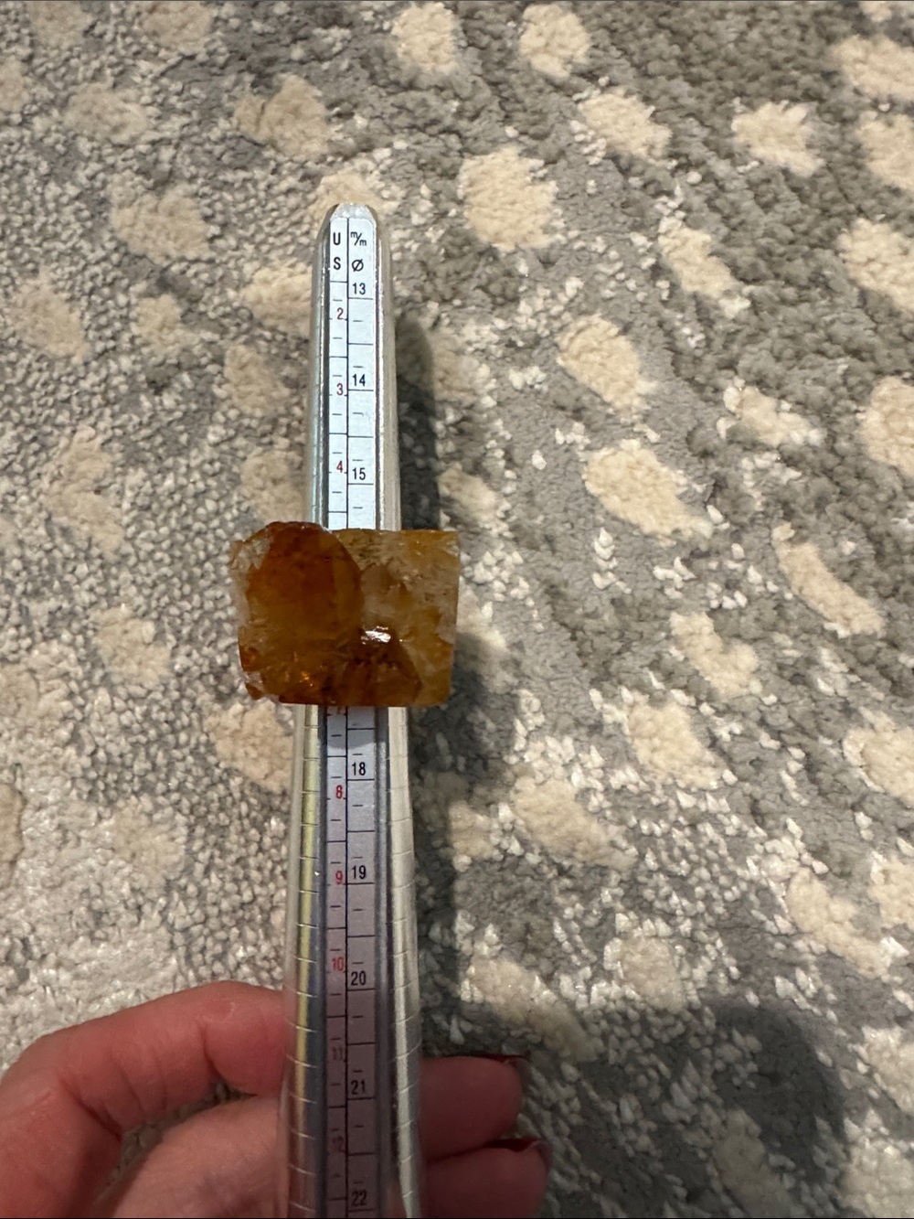 Amber-Tone Stone Agate Ring - Unbranded